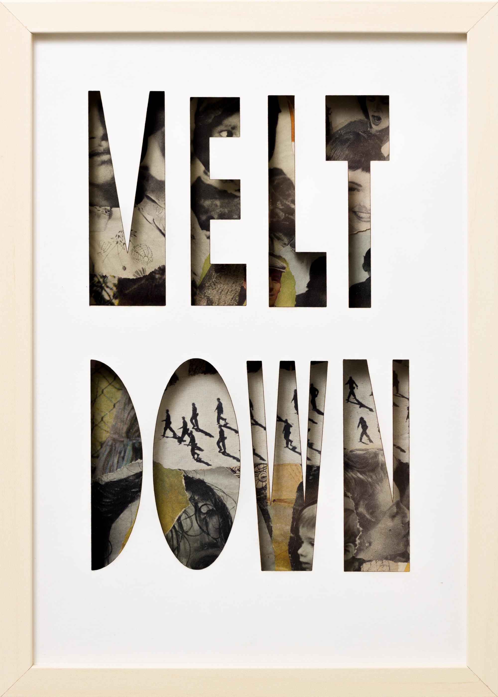 "Melt Down (Sententia Sectum)", Illustration Text Paper Collage Assemblage - Mixed Media Art by Hyland Mather AKA X-O