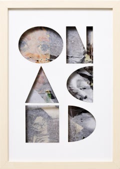 „On Acid (Sententia Sectum)“, Collage, Text, Fundpapier, Assemblage, gerahmt