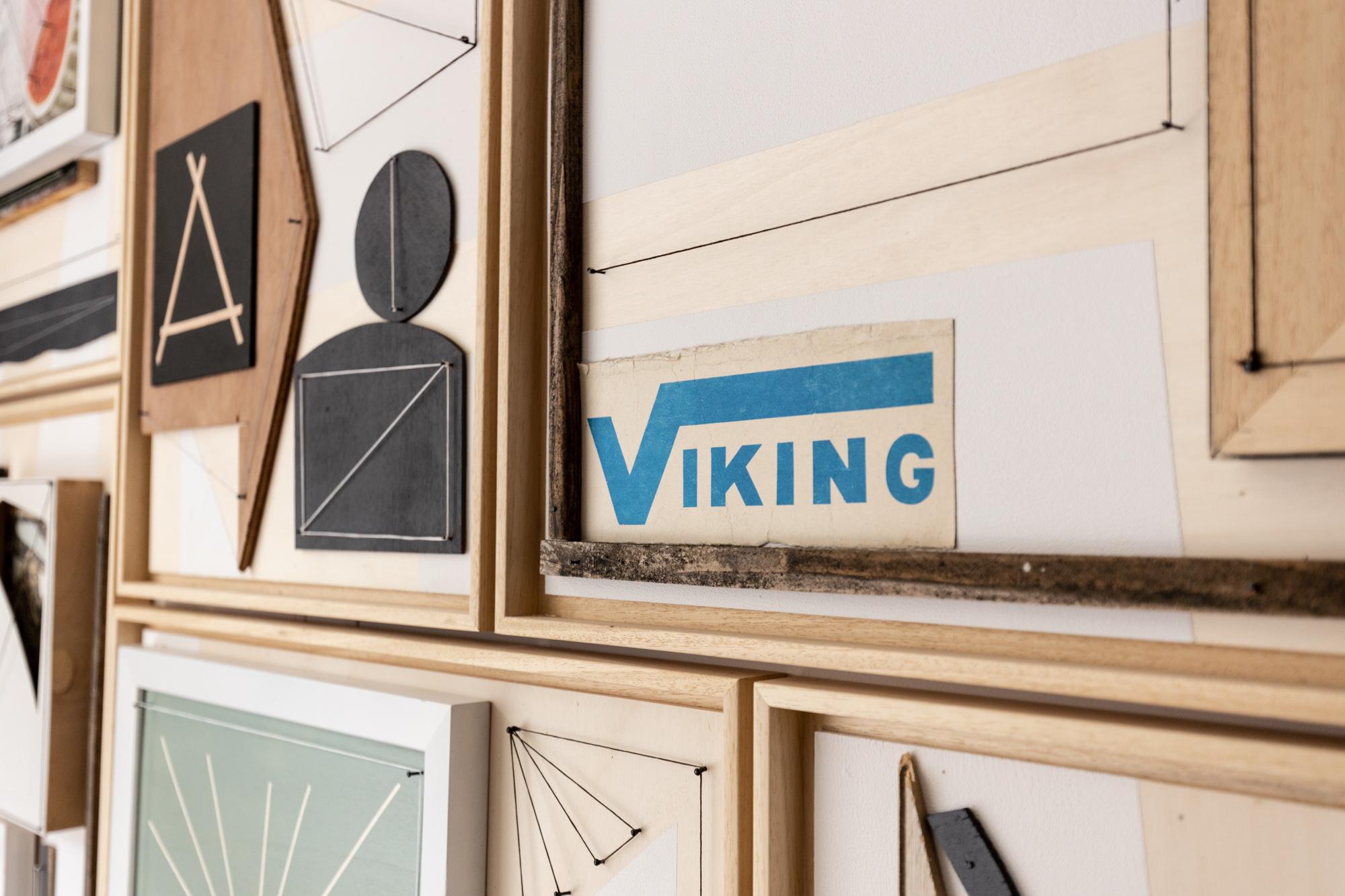Viking Frolic Bar, wall-hanging sculpture and collage 1