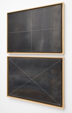 "Batti, batti. "Plus Outro (Linea Pictura — Dittico)" Dittico astratto con corda