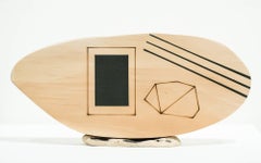 "Modus Volito 8, " Found object abstract sculpture, mixed media, wood, geometric