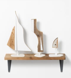 "Modus Volito Group 3 (3 Pieces)", Abstract Found Objects Earth Tones Sculpture
