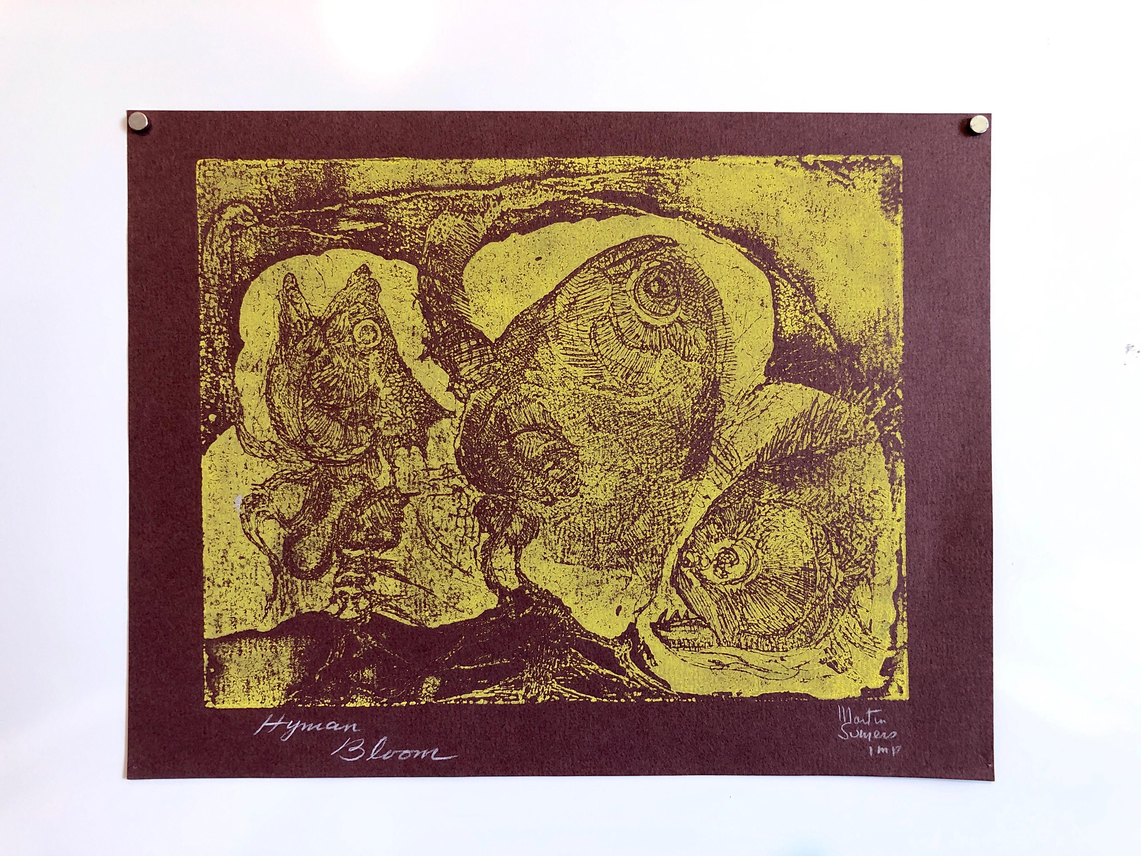 Boston Abstract Expressionist Hyman Bloom Monoprint Monotype Print Martin Sumers 2