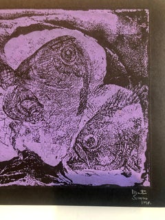 Boston Abstract Expressionist Hyman Bloom Monoprint Monotype Print Martin Sumers
