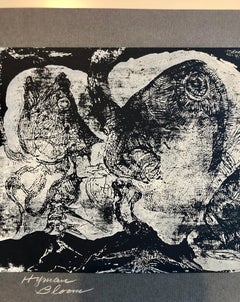 Boston Abstract Expressionist Hyman Bloom Monoprint Monotype Print Martin Sumers