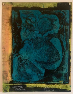 Vintage Boston Abstract Expressionist Hyman Bloom Monoprint Monotype Print Martin Sumers