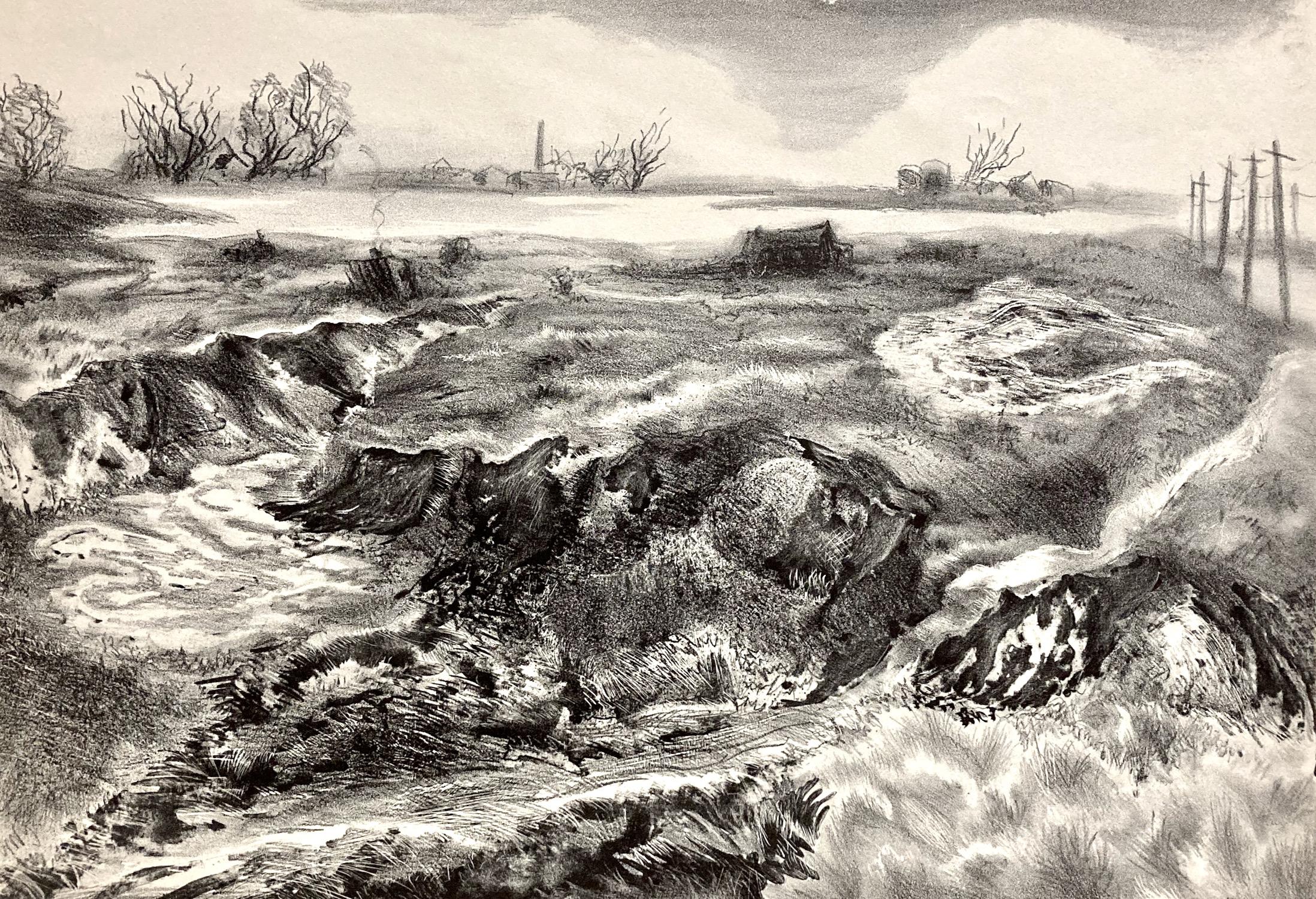 Hyman J. Warsager, Canarsie Meadows, 1936-39, WPA lithograph For Sale 2