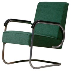 Hynek Gottwald "EK32" Sillones cantilever Bauhaus de tela verde, 1935