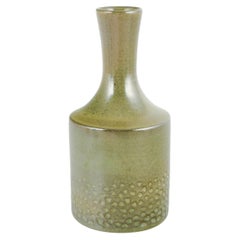 Hyonsun Rhee, Upsala Ekeby. Ceramic vase with green glaze and relief decoration.