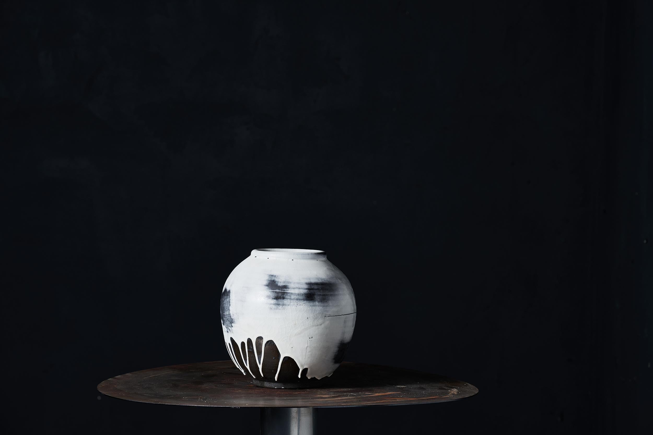 Monochromatic Landscape Moon Jar III (Small) - Sculpture by Hyosun Kim