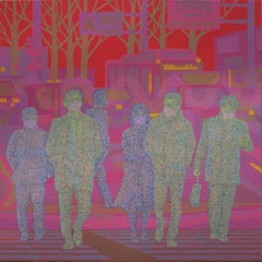 Ghost in the City a Crosswalk, Original Painting