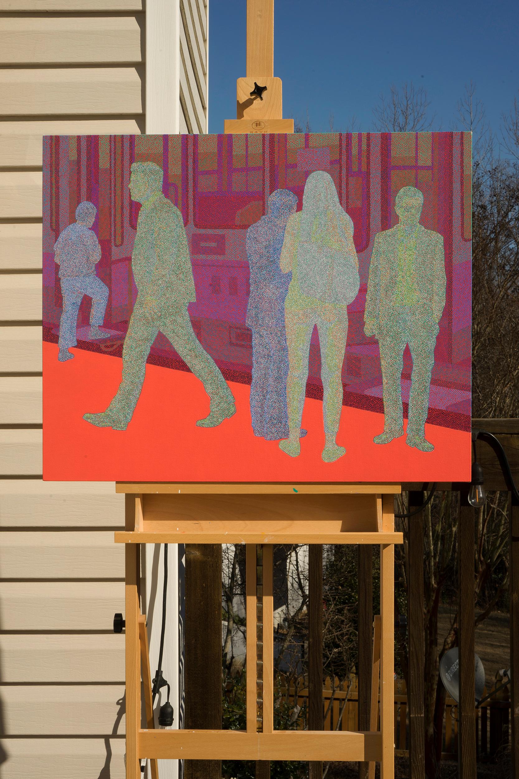 Fantasma in città - Stazione, Pittura originale - Painting Contemporaneo di Hyoungseok Kim