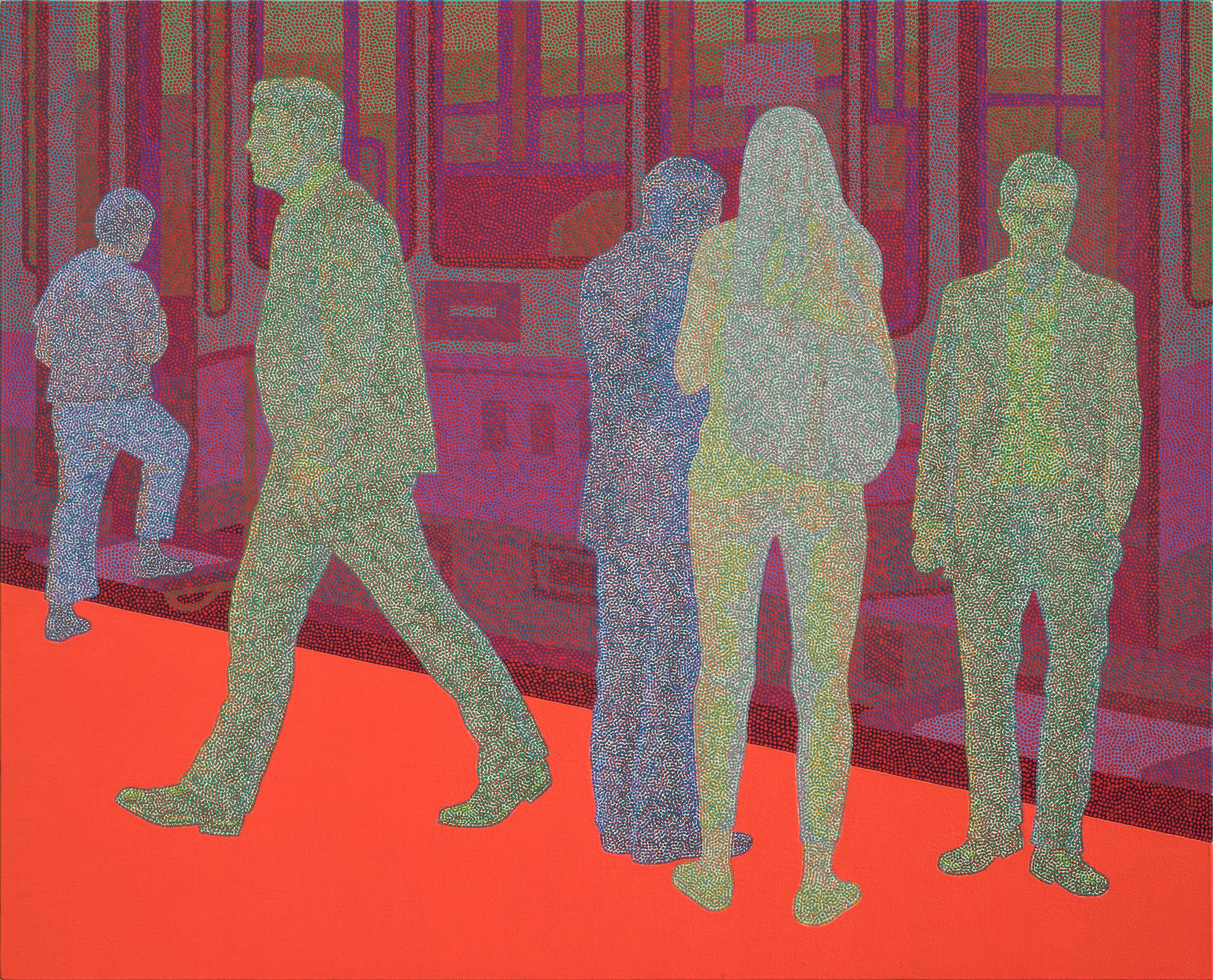 Figurative Painting di Hyoungseok Kim - Fantasma in città - Stazione, Pittura originale
