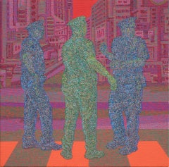 Fantasma en la ciudad - Policía, Pintura original