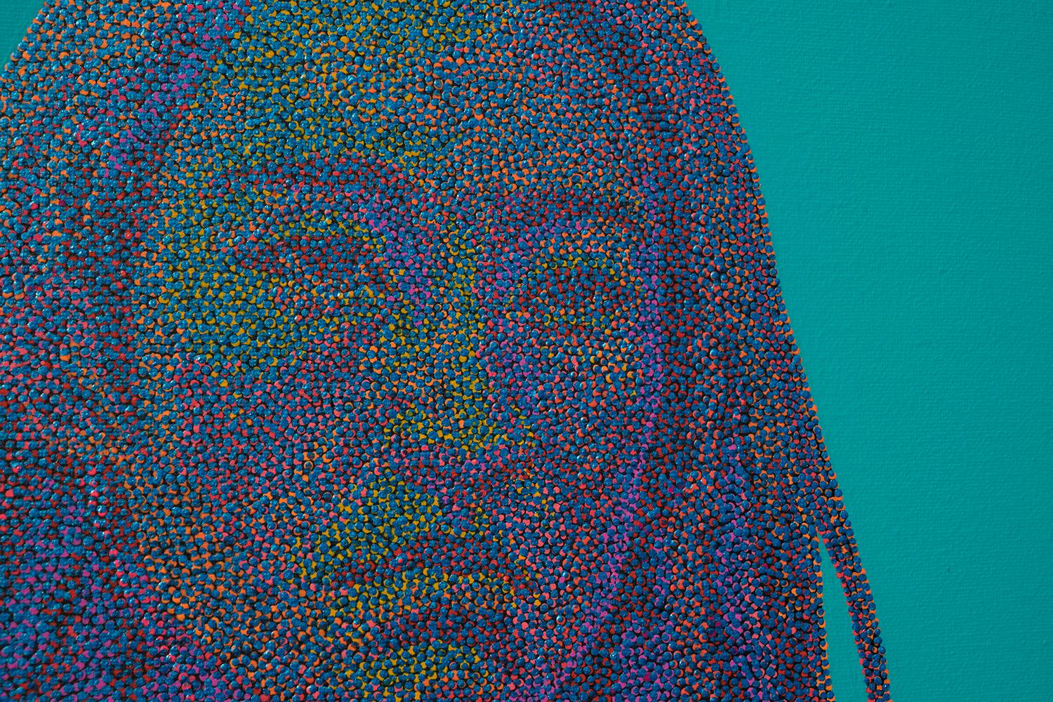 Ritratto 25-2, dipinto originale - Figurative Painting Blu di Hyoungseok Kim