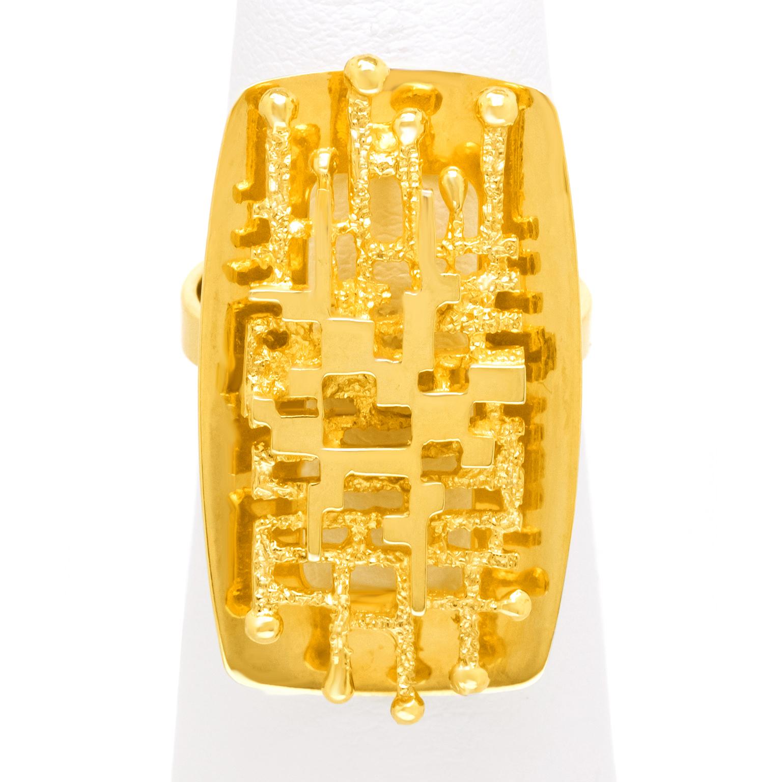 Hypermoderner Goldring im Angebot 5