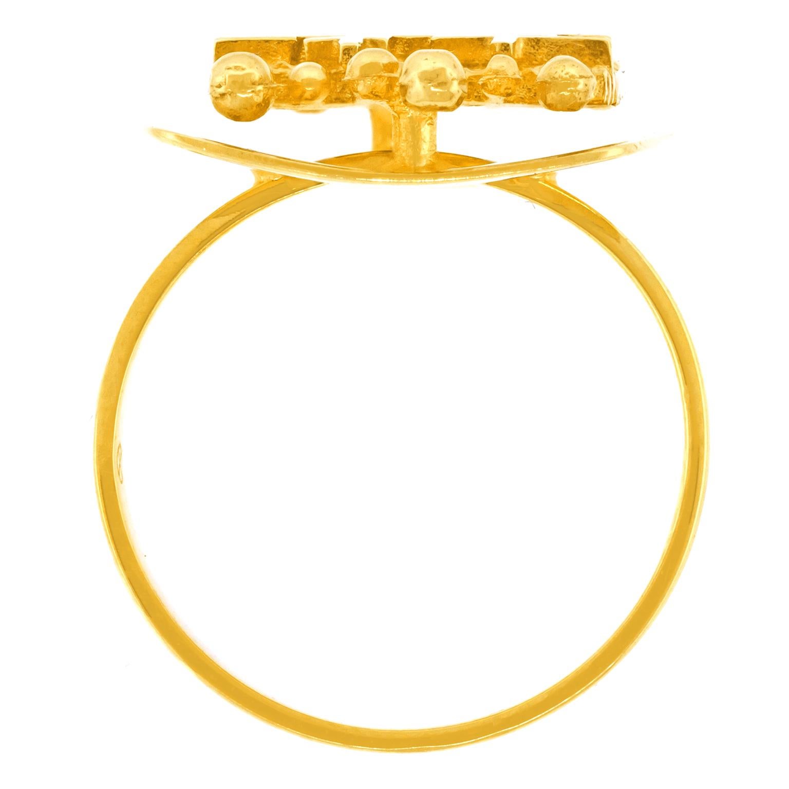 Hypermoderner Goldring im Angebot 2