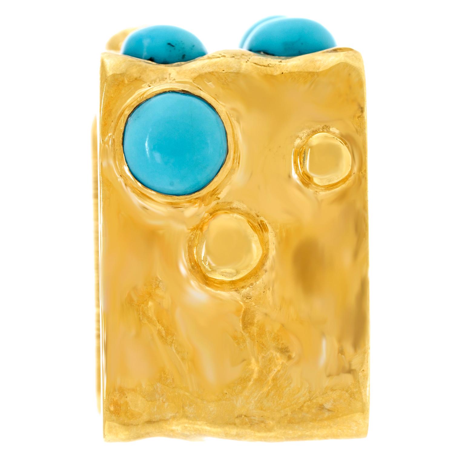 Hyper-Modern Turquoise Ring For Sale 4