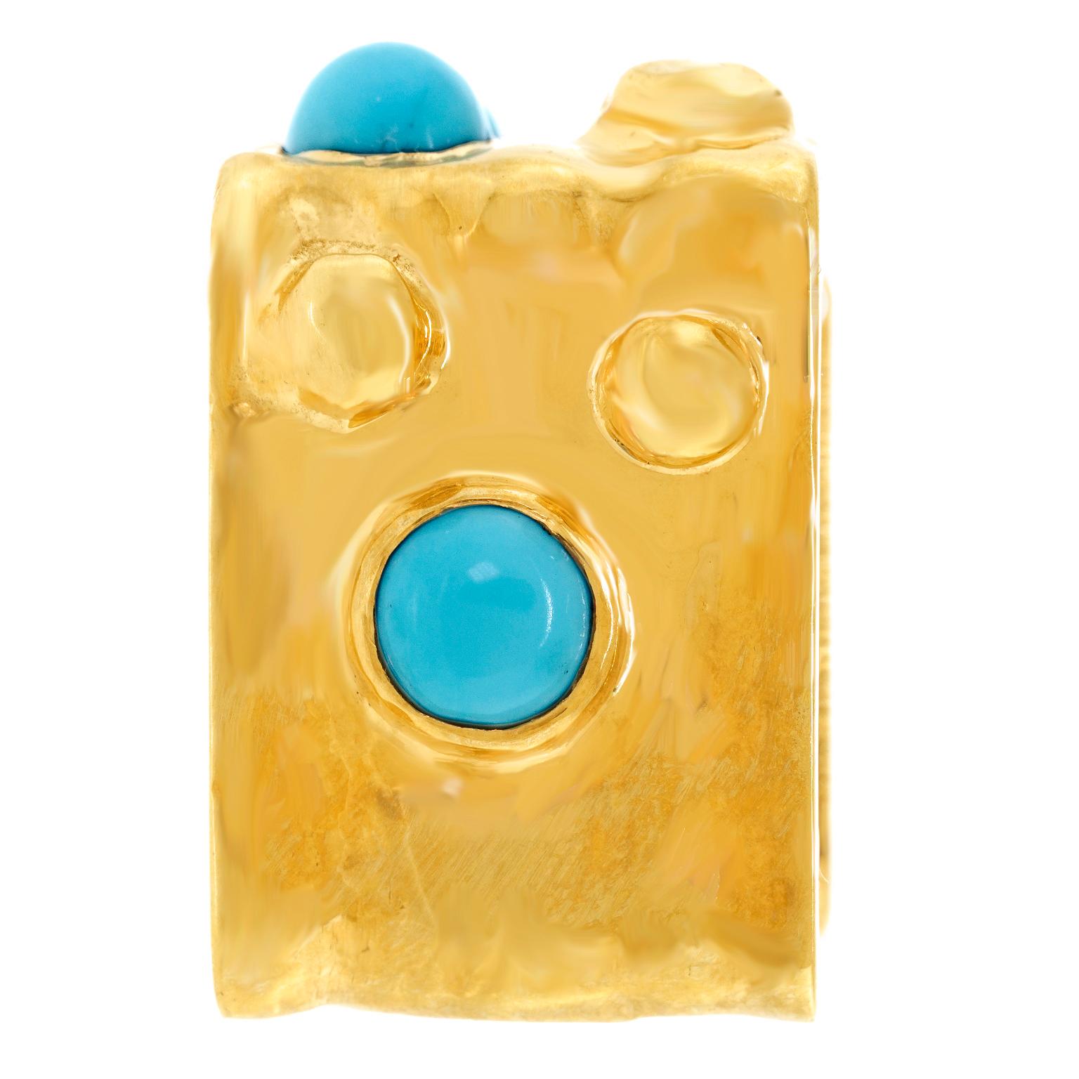 Hyper-Modern Turquoise Ring For Sale 5