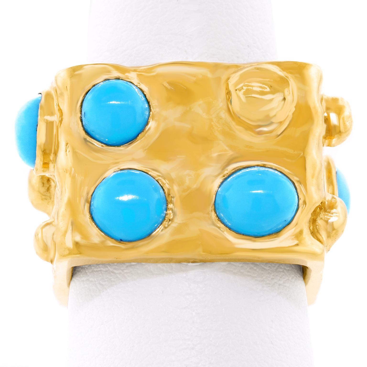 Hyper-Modern Turquoise Ring For Sale 6