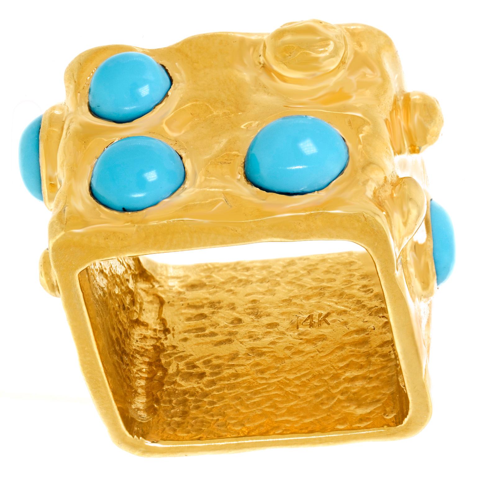 Hyper-Modern Turquoise Ring For Sale 7