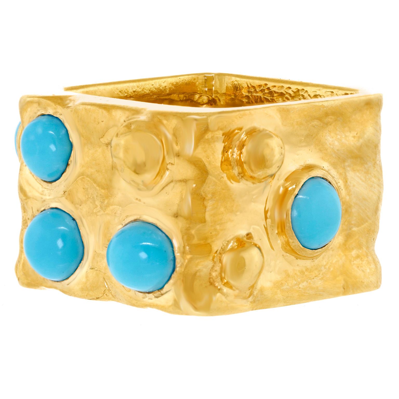 Modernist Hyper-Modern Turquoise Ring For Sale