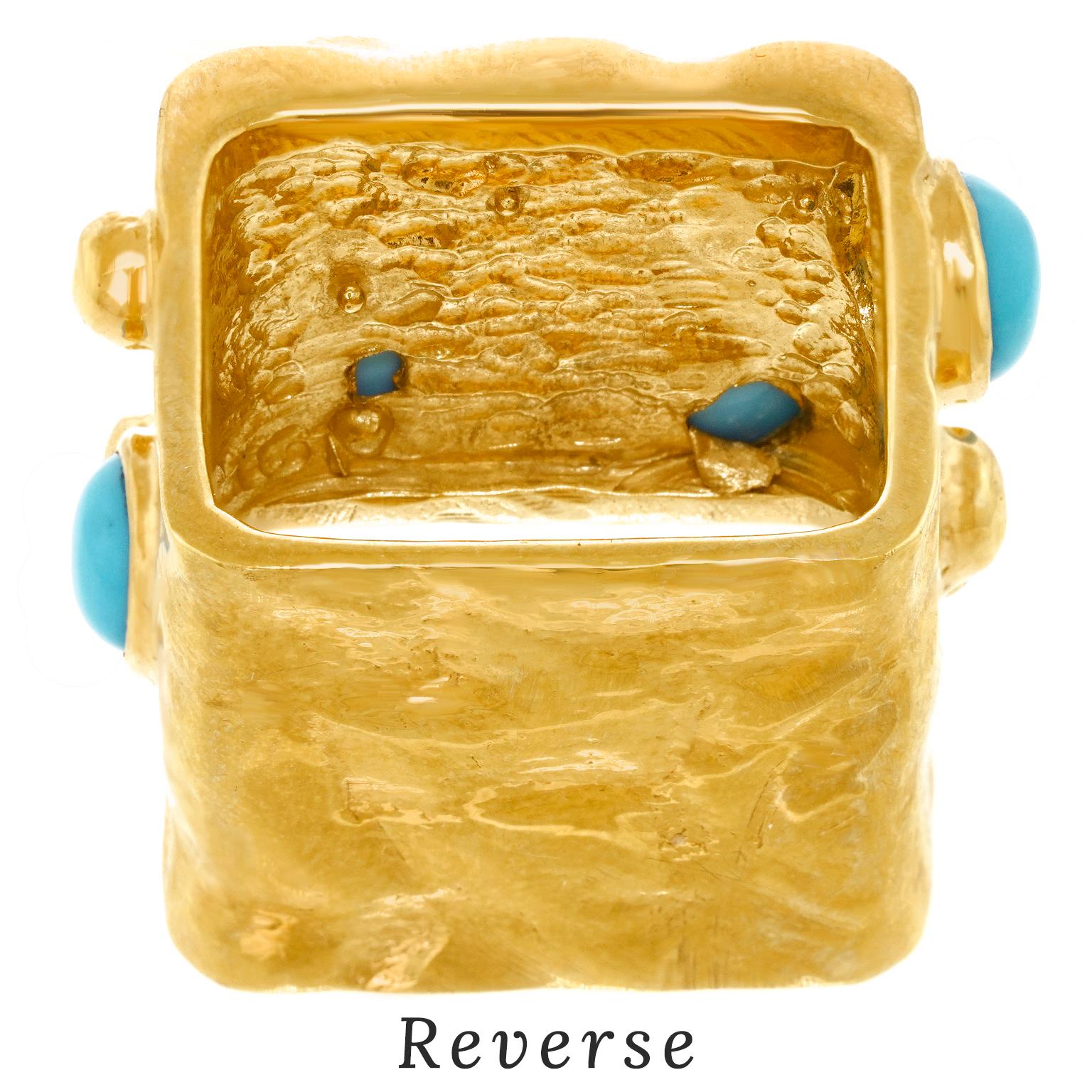 Hyper-Modern Turquoise Ring For Sale 3