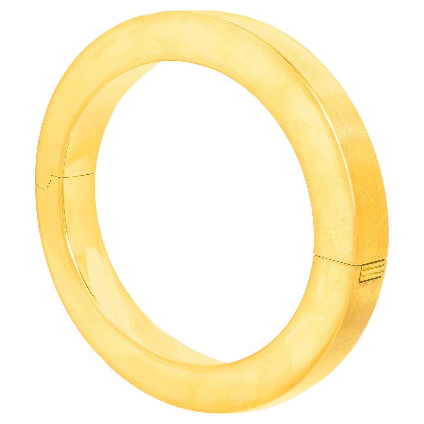 Hyper-Modern Yellow Gold Bangle For Sale