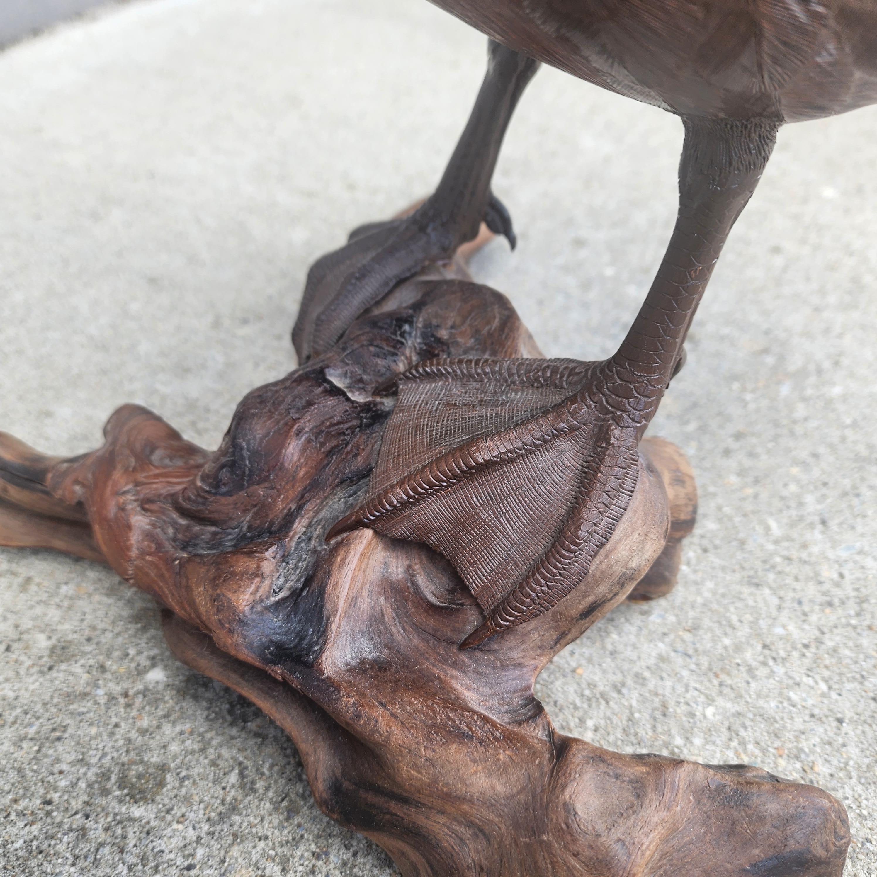 Hyper Realistic Wooden Duck Carving Signed ELF In Excellent Condition In Kilmarnock, VA