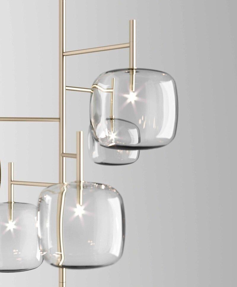 Hängeleuchte Hyperion aus Glas und Metall, entworfen von Massimo Castagna, hergestellt in Italien im Zustand „Neu“ im Angebot in Beverly Hills, CA