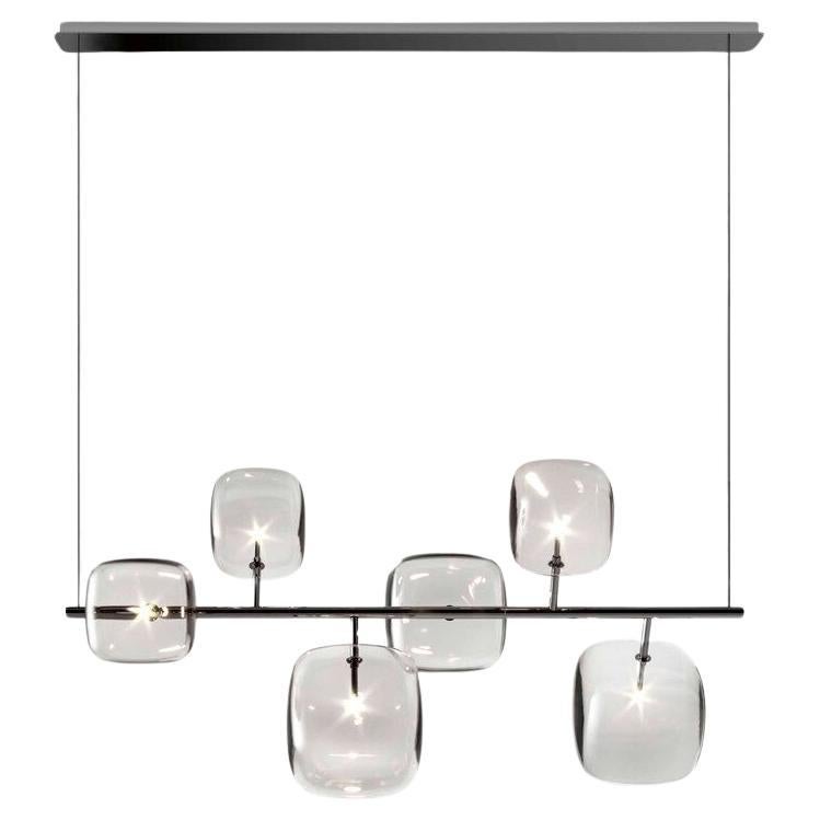 Hyperion Glass & Metal Hanging Lamp, Designed by Massimo Castagna, Made in Italy