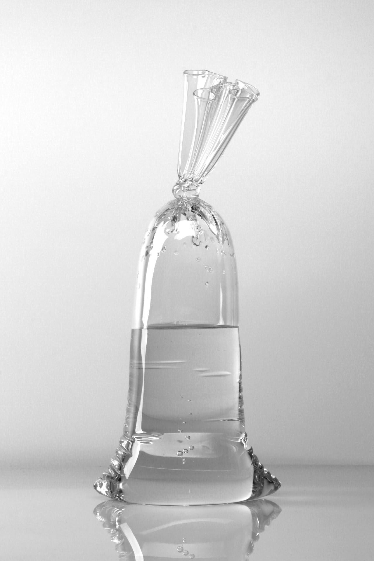 Modern Hyperreal glass water bag sculpture trio For Sale