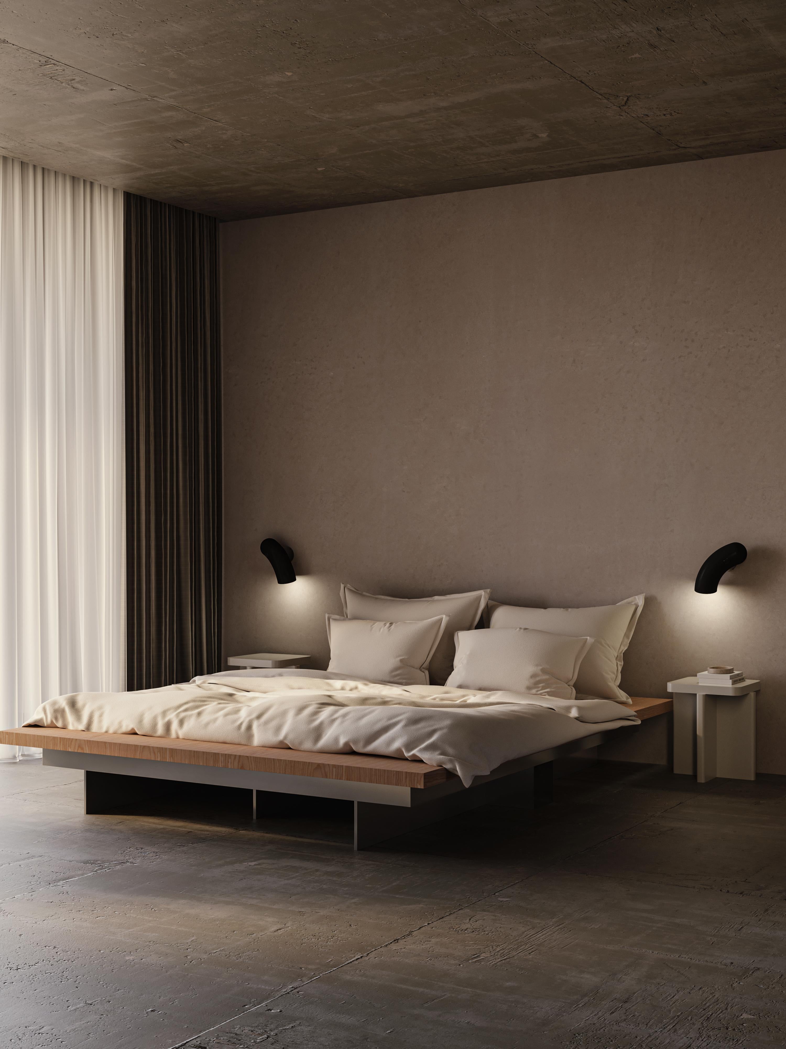 Hyphen Chrom Chrom-Schwarze Wandleuchte aus Stahl von Darmes im Zustand „Neu“ im Angebot in Geneve, CH