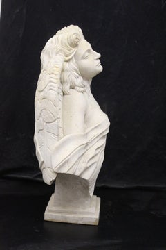 Mid 20th Century Hypnose Figurative Woman Angel Sculpture White Marble