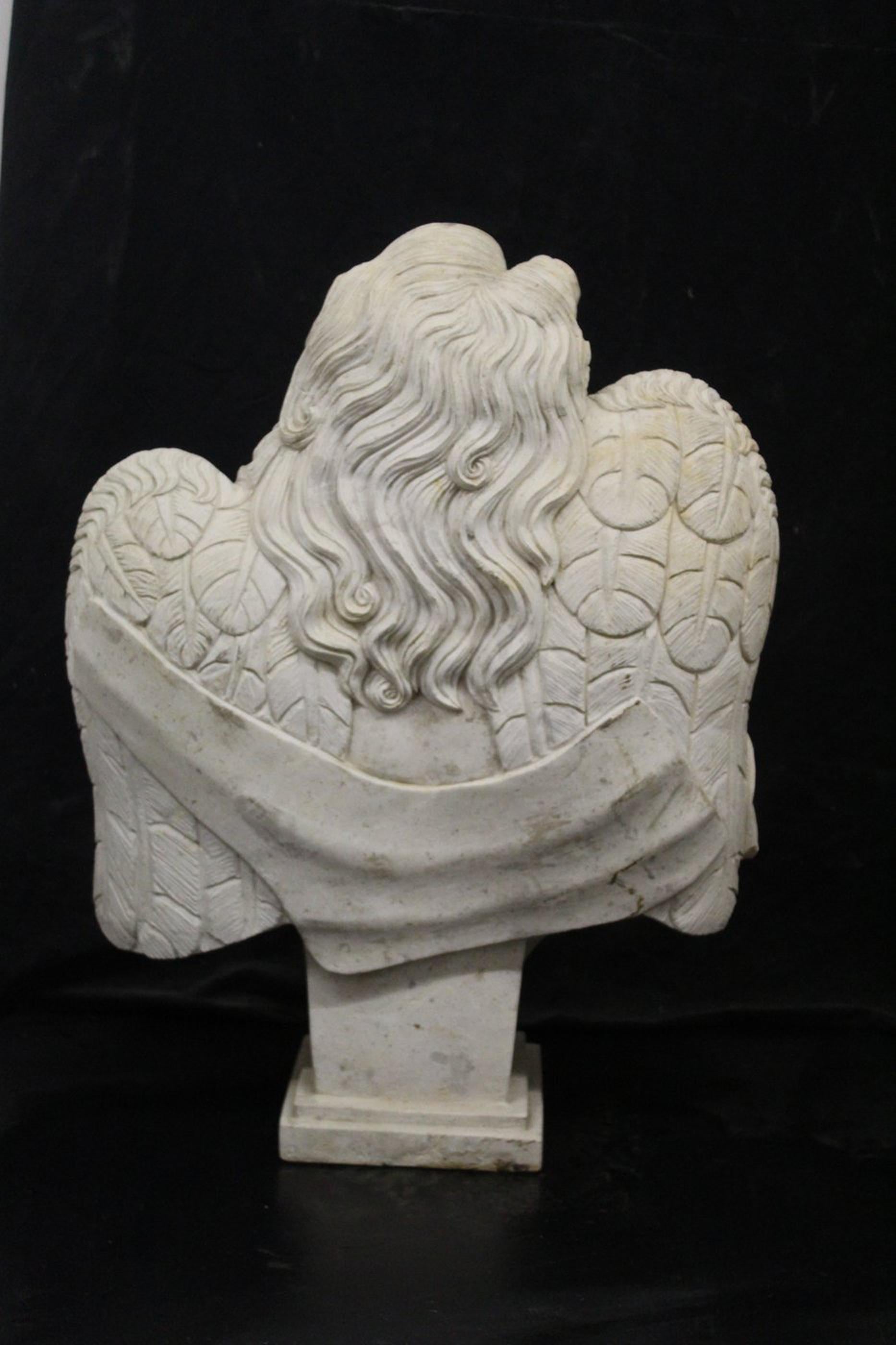 Mid 20th Century Hypnose Figurative Woman Angel Sculpture White Marble For Sale 3