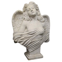 Mid 20th Century Hypnose Figurative Woman Angel Sculpture White Marble