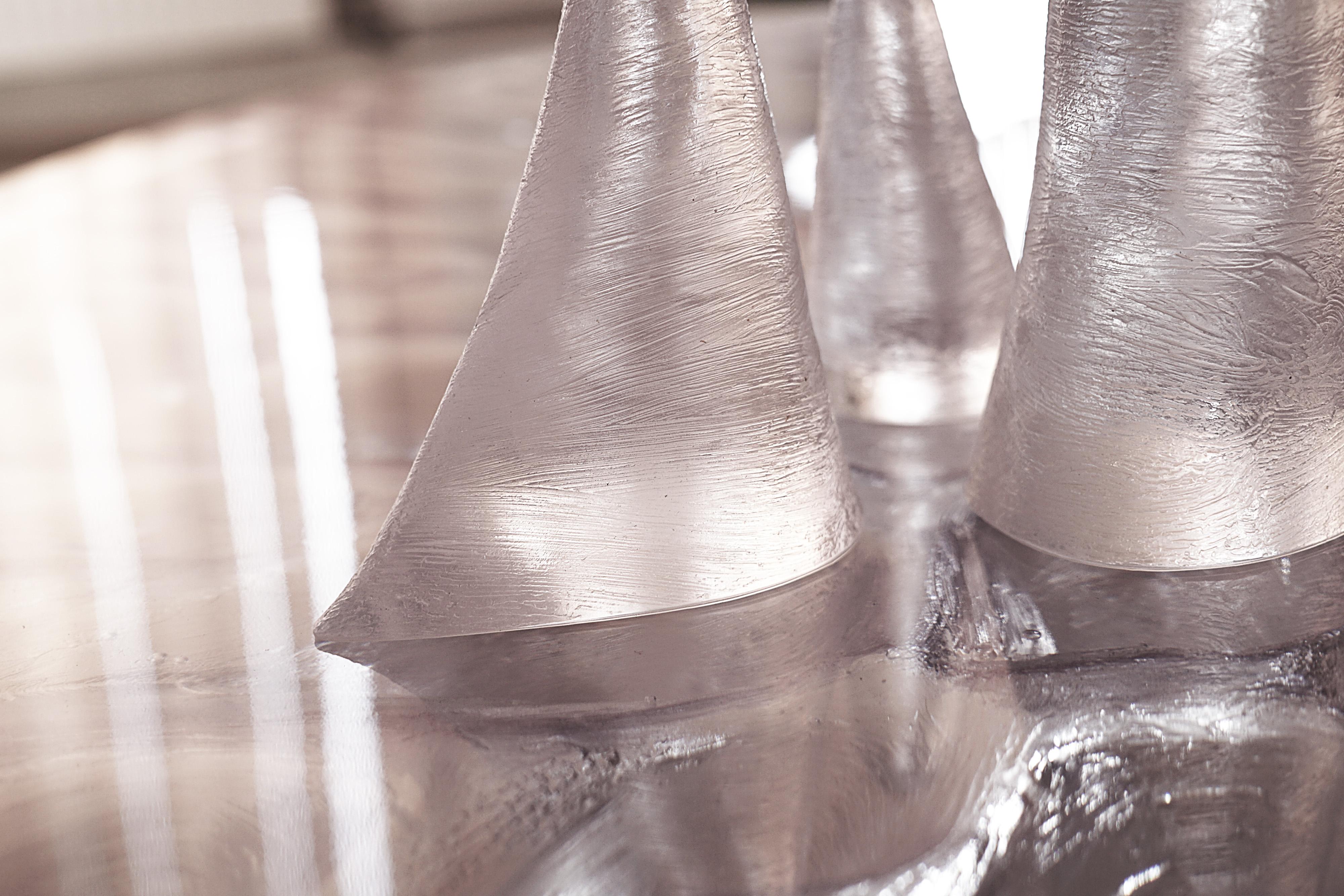 Contemporary Hypnosis Coffee Table by Eduard Locota, illuminated Acrylic Glass / Resin design