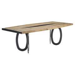 Hypnotic Wood & Iron Dining Table, Designed by Studio Excalibur, Made in Italy