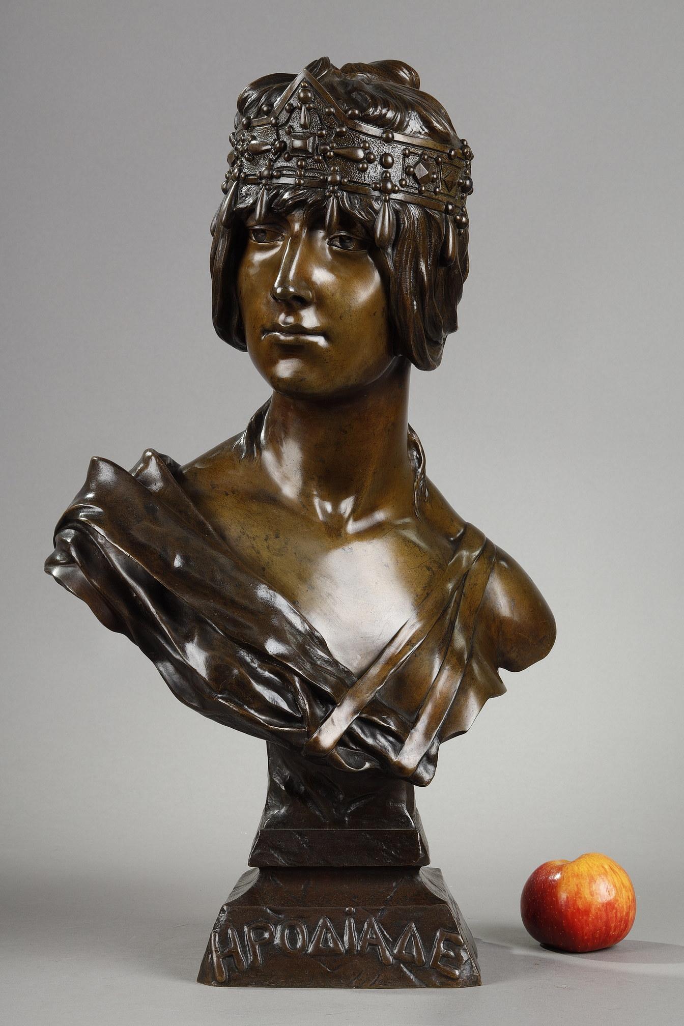 Late 19th Century Hypoaiade Bronze Bust, Signed Georges Coudray