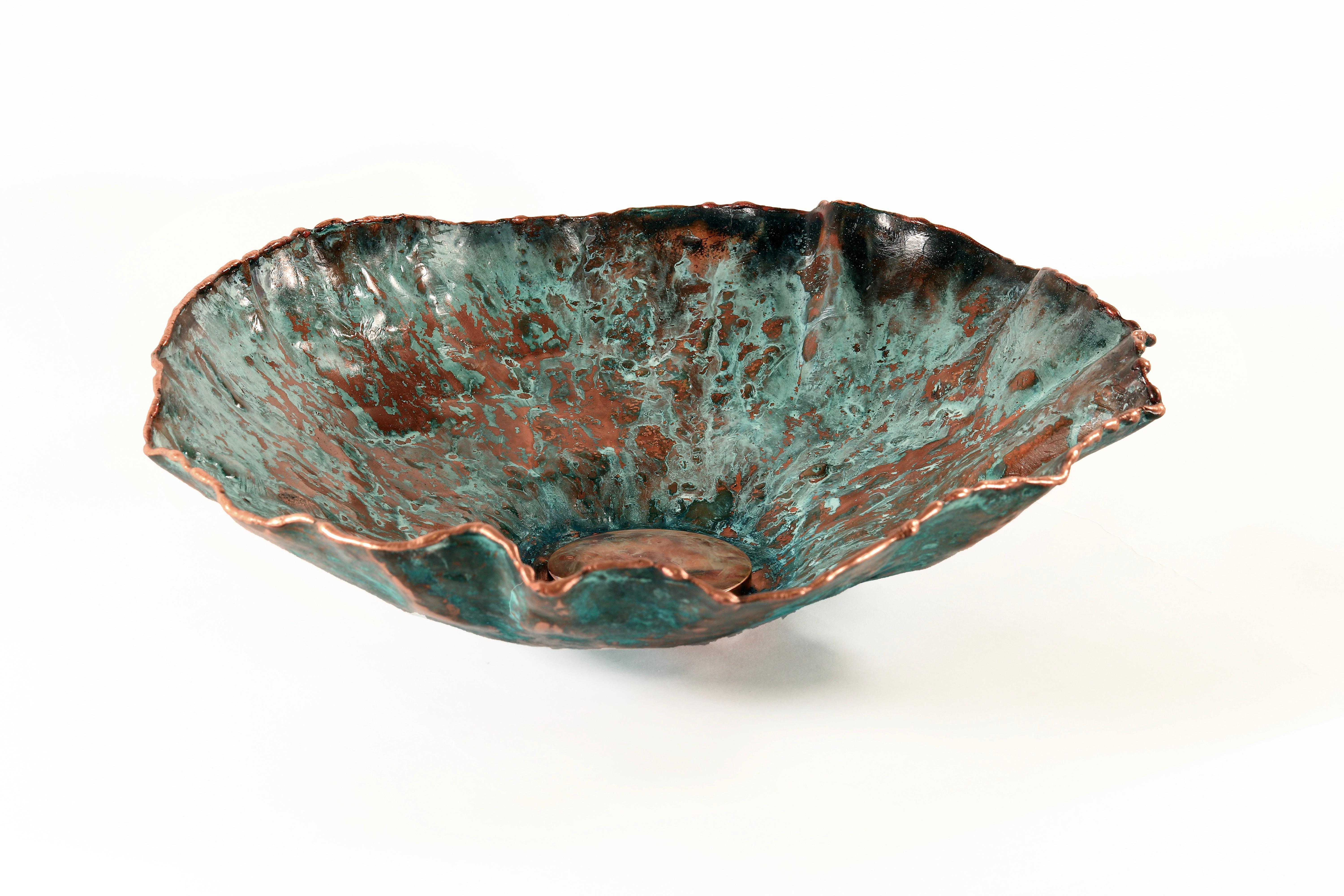 Italian Hypomea Copper Bowl by Samuel Costantini For Sale