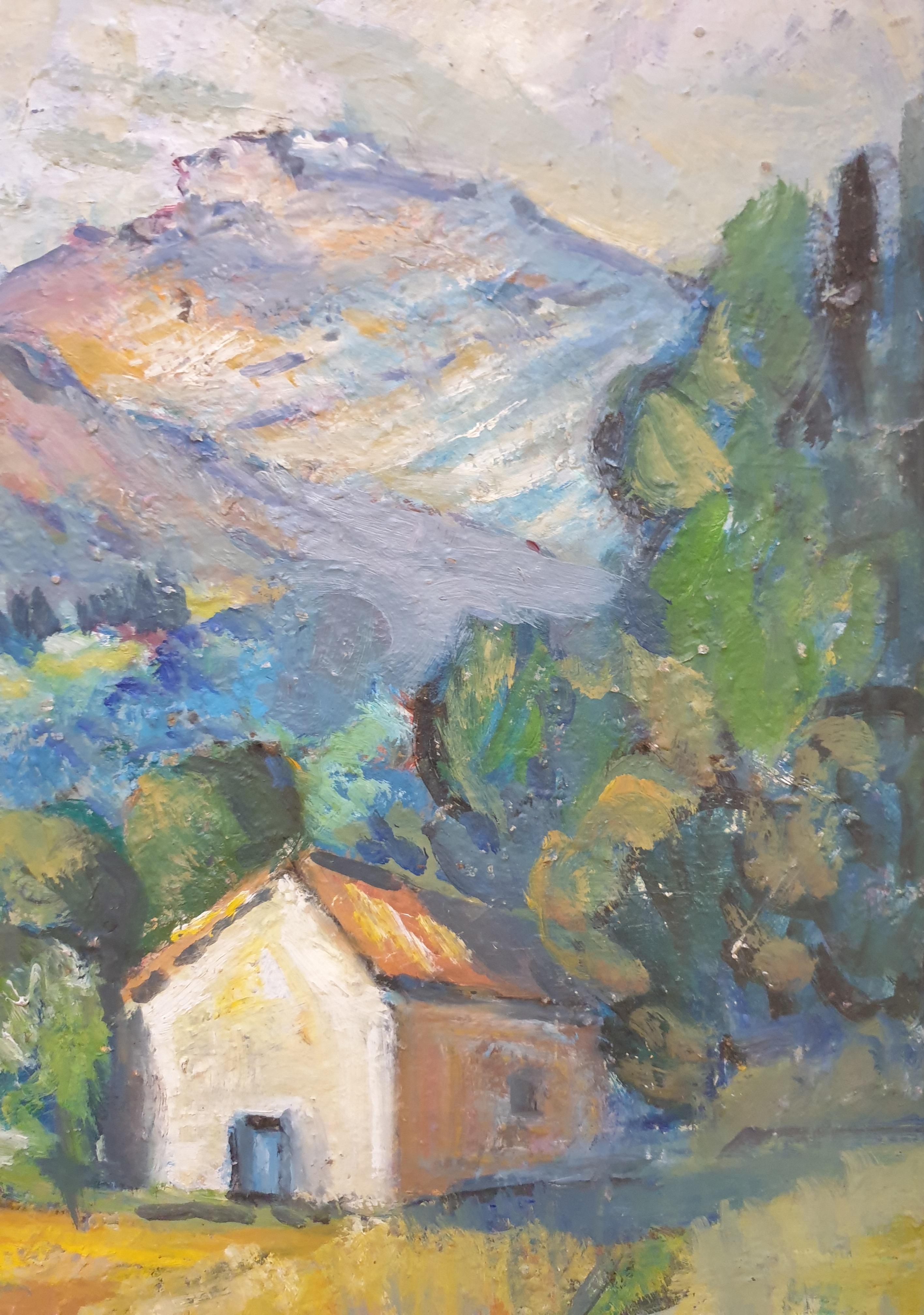 Paesaggio fauvista di metà secolo nel sud della Francia. - Painting Fauvismo di Hyppolite Roger