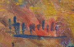 Fauvist Landscape Painting, Oil on Board, Signed, Mid 20th Century