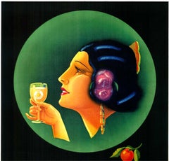 Original Spa Orangina et Eau de Spa vintage poster, linen-backed