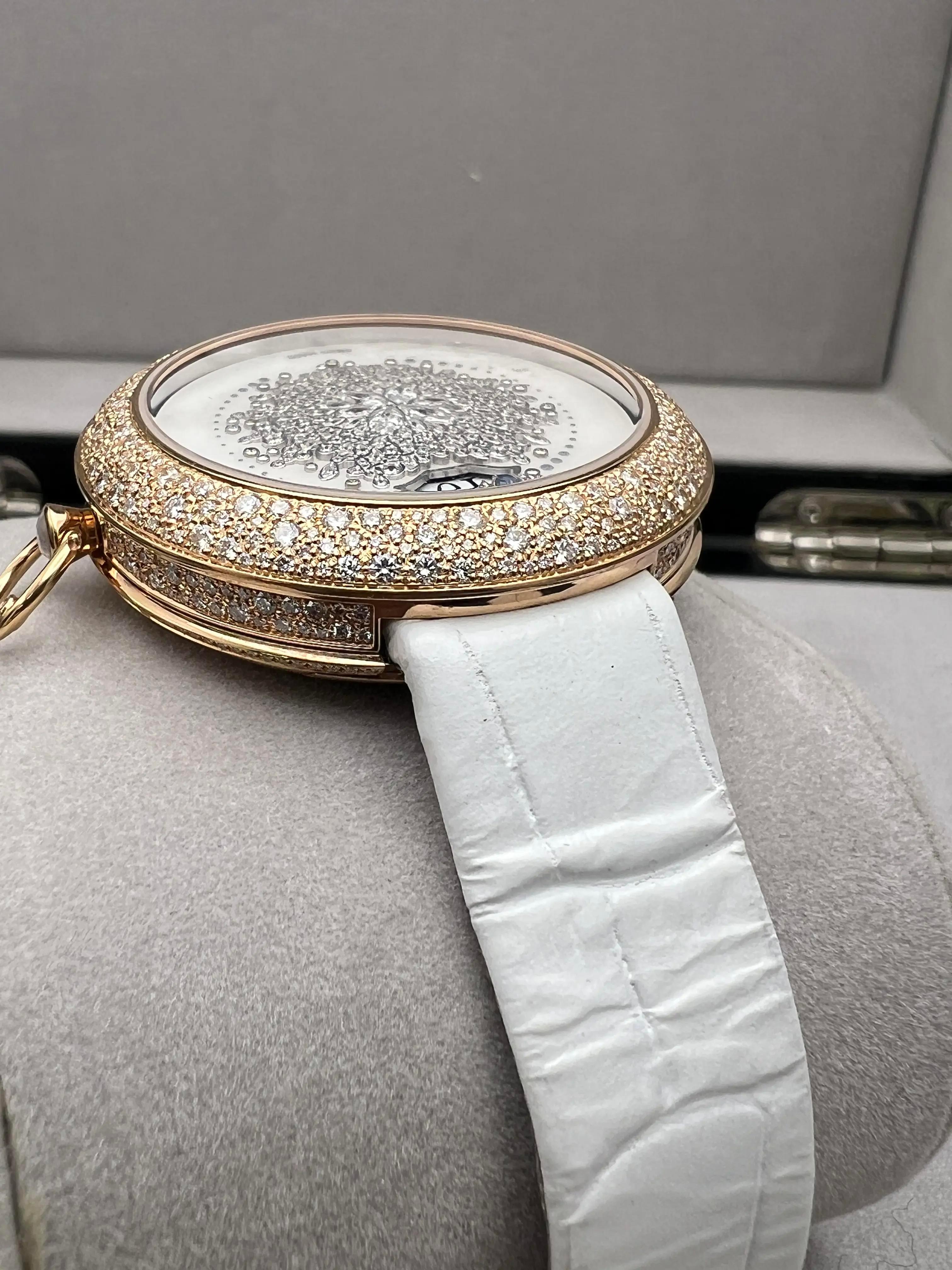 Hysek Kalysta Exotic Tale Jump Hour KA3926R95 18K Rose Gold MOP Full Diamond B&P For Sale 6