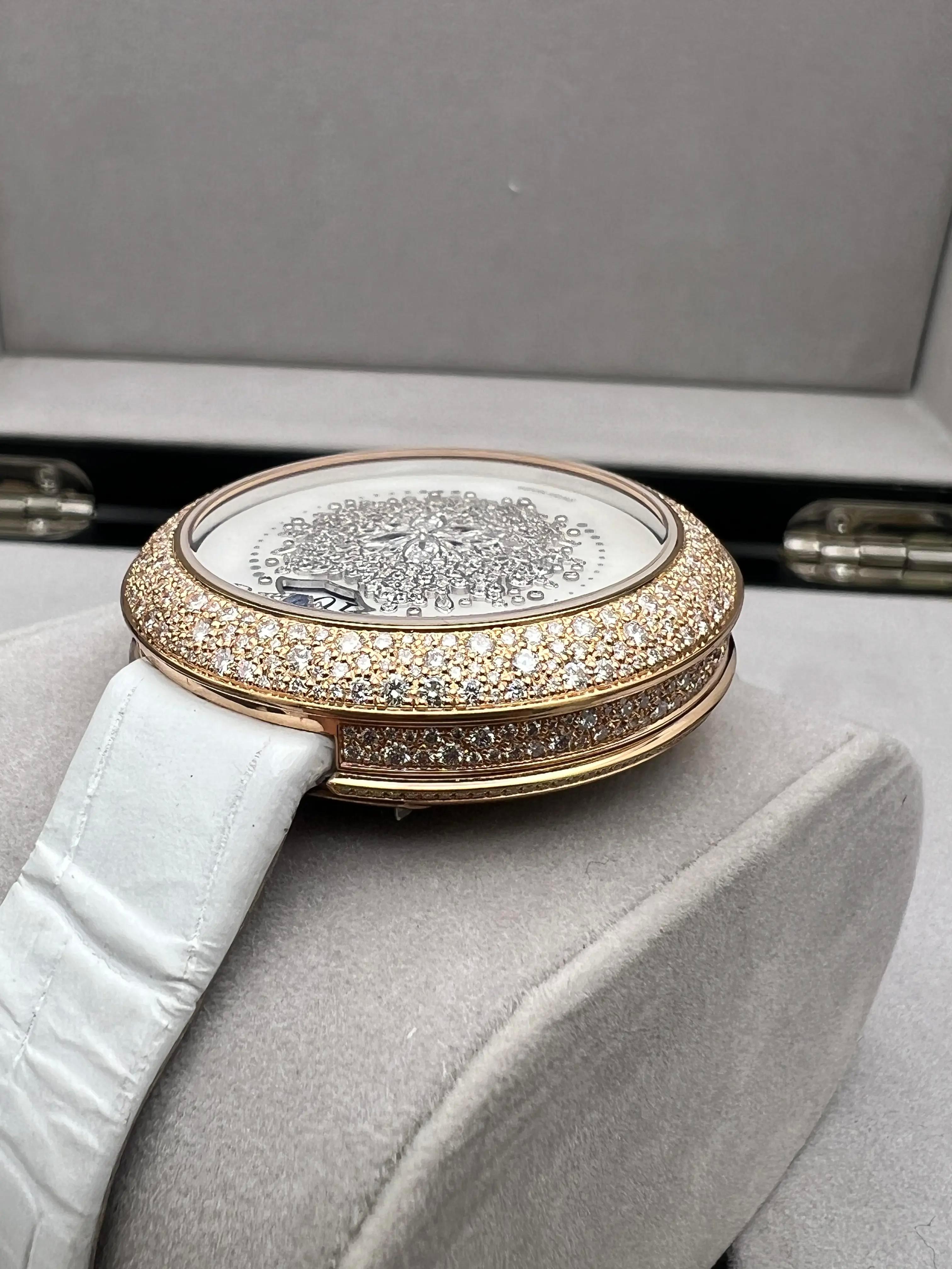 Hysek Kalysta Exotic Tale Jump Hour KA3926R95 18K Rose Gold MOP Full Diamond B&P For Sale 7