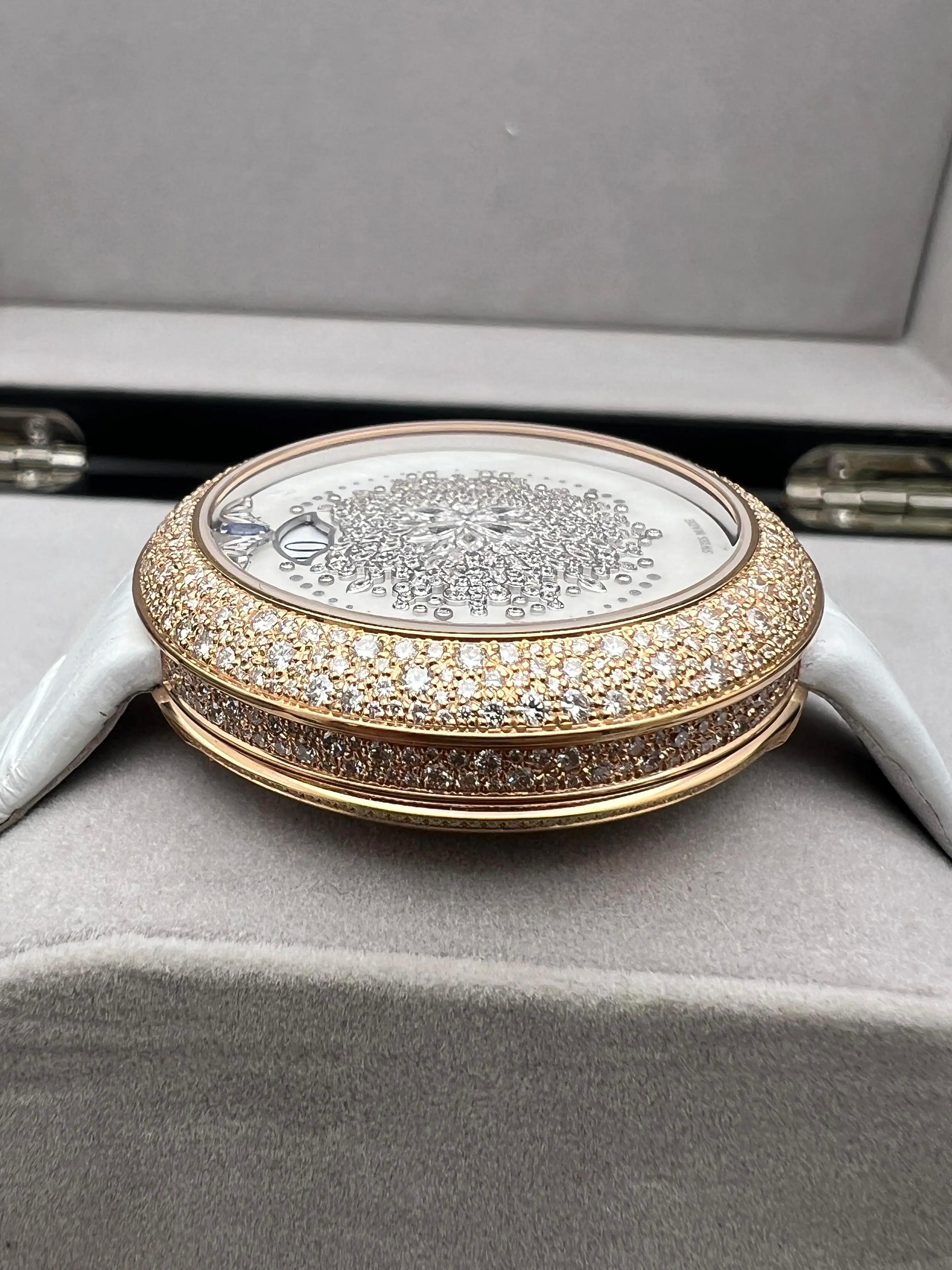 Hysek Kalysta Exotic Tale Jump Hour KA3926R95 18K Rose Gold MOP Full Diamond B&P For Sale 8
