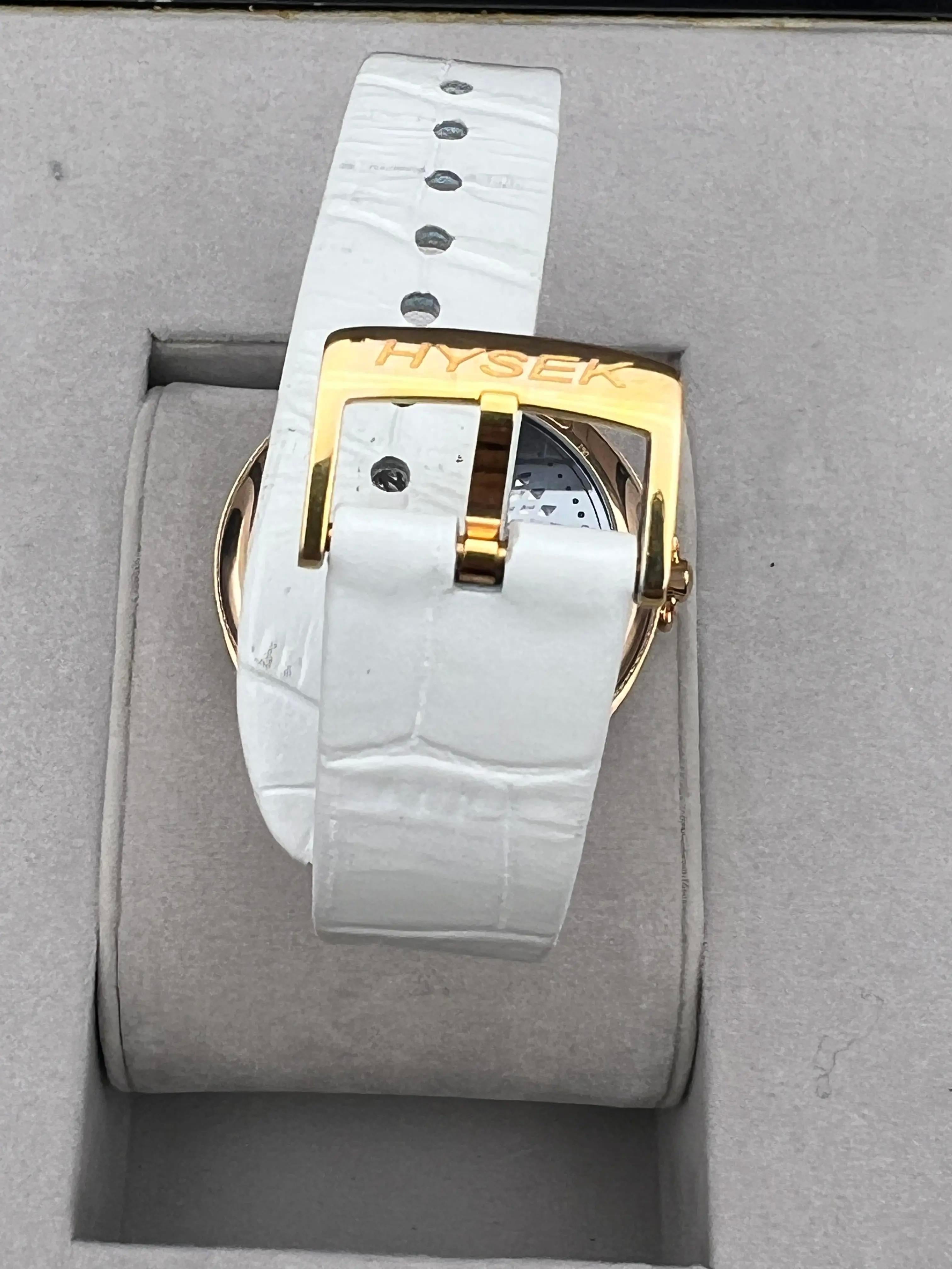 Hysek Kalysta Exotic Tale Jump Hour KA3926R95 18K Rose Gold MOP Full Diamond B&P For Sale 13