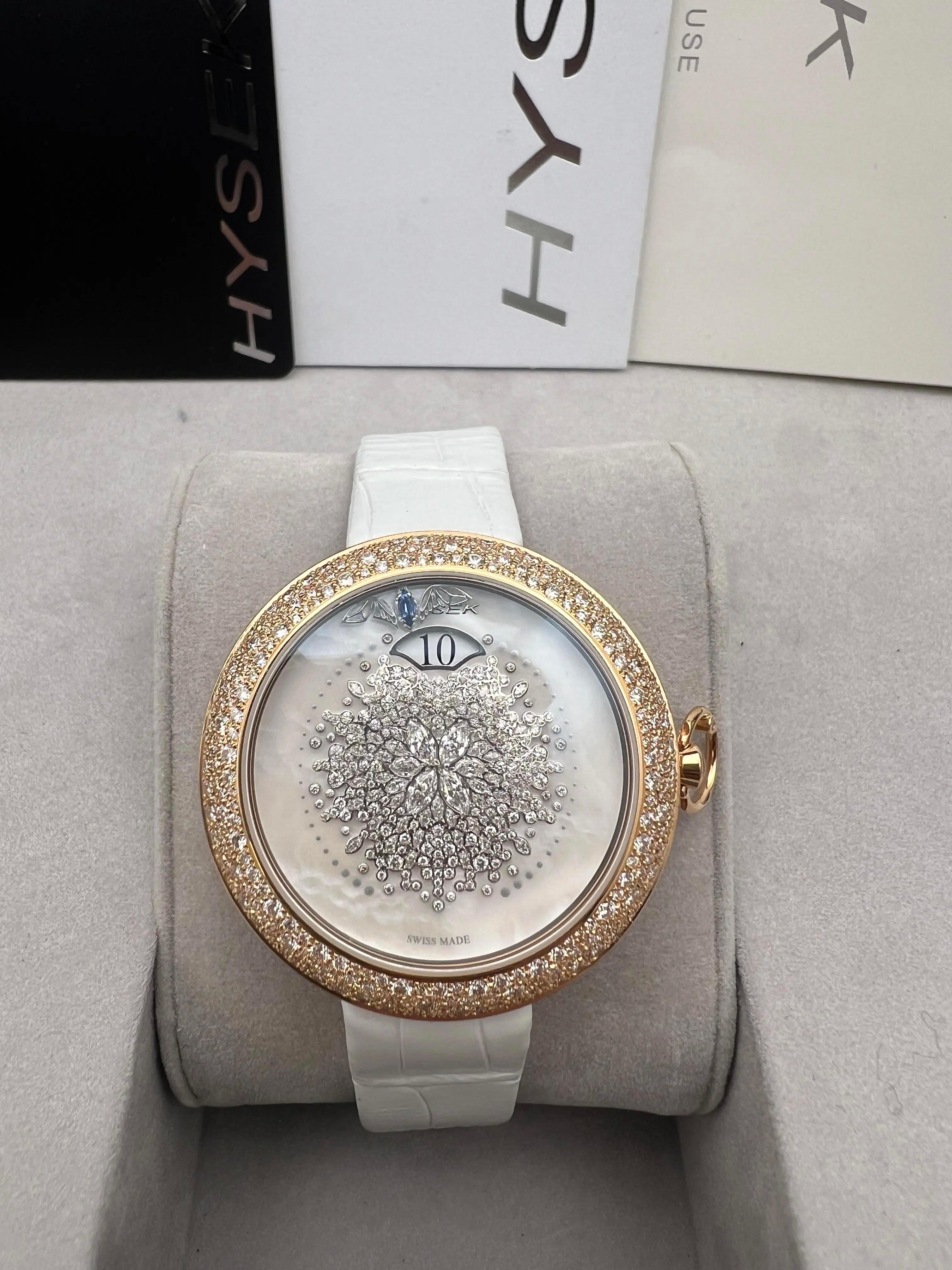 Hysek Kalysta Exotic Tale Jump Hour KA3926R95 18K Rose Gold MOP Full Diamond B&P For Sale 1