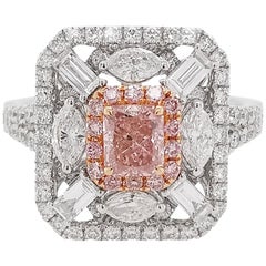 HYT GIA Certified Fancy Pink Diamond and White Diamond Cocktail Ring