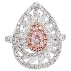 HYT GIA Certified Fancy Pink Diamond and White Diamond Cocktail Ring